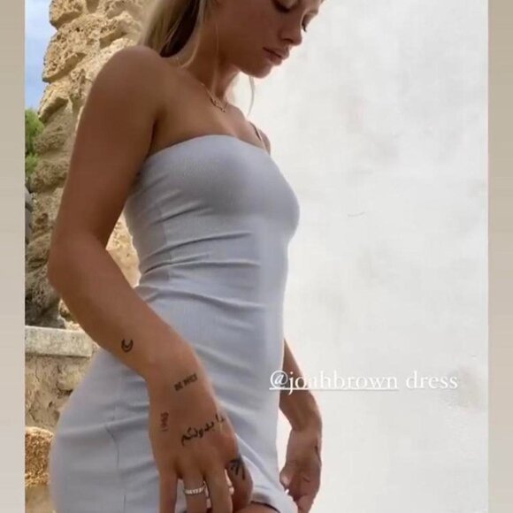 RARE - Joah Brown Knit One Shoulder Mini-Dress - Picture 3 of 8